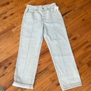 AG Adriano Goldschmied Clove Pintuck High Waist Straight Leg Jeans Denim 29 NWT